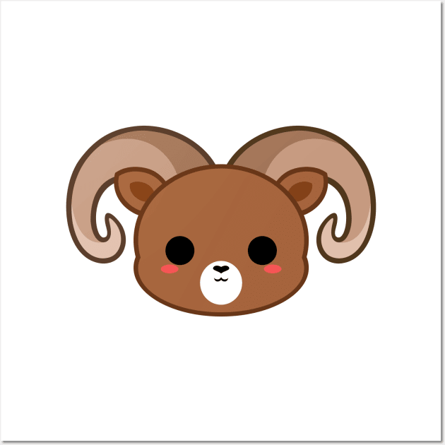 Cute Brown Big Horn Sheep Wall Art by alien3287